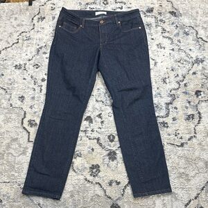LOFT Curvy Skinny Jeans Womens 29 Blue Dark Wash Stretch Denim